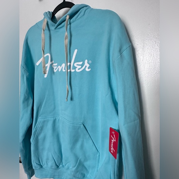 NWT Fender Aqua (Daphne Blue) Sweatshirt with White Fender Logo - Picture 2 of 6